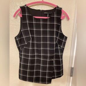 White House Black Market plaid Fitted Asymmetrical Top Preppy Academia 8